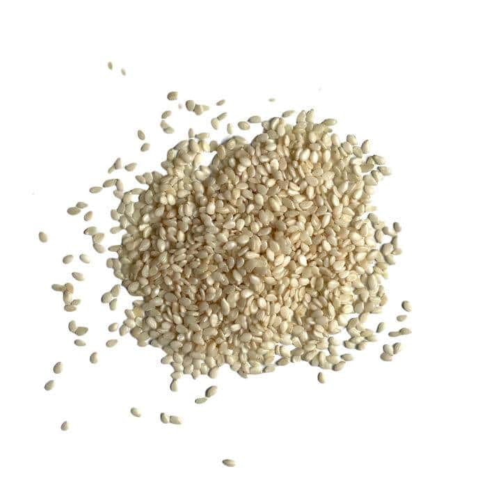 Weisser Sesam mit Vitaminen, Mineralstoffen und Antioxidantien.